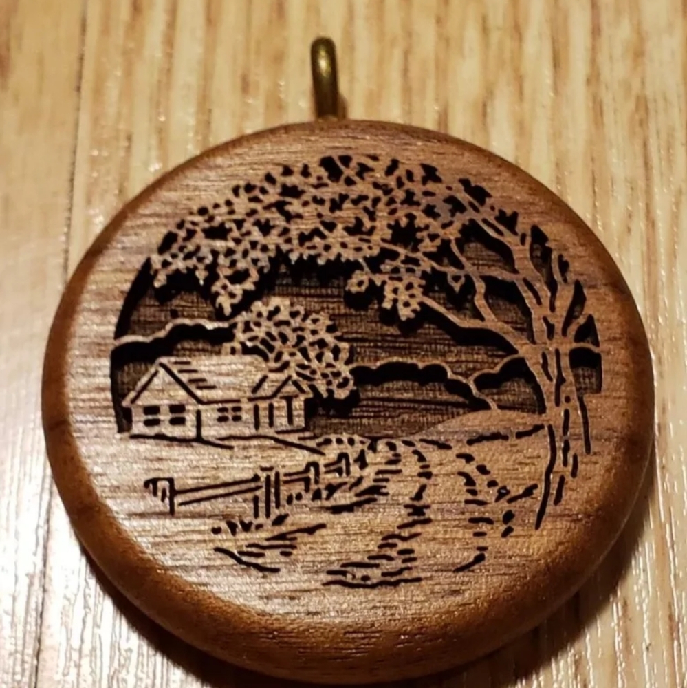 Handmade Wood Pendant Necklace - Picture 2 of 7